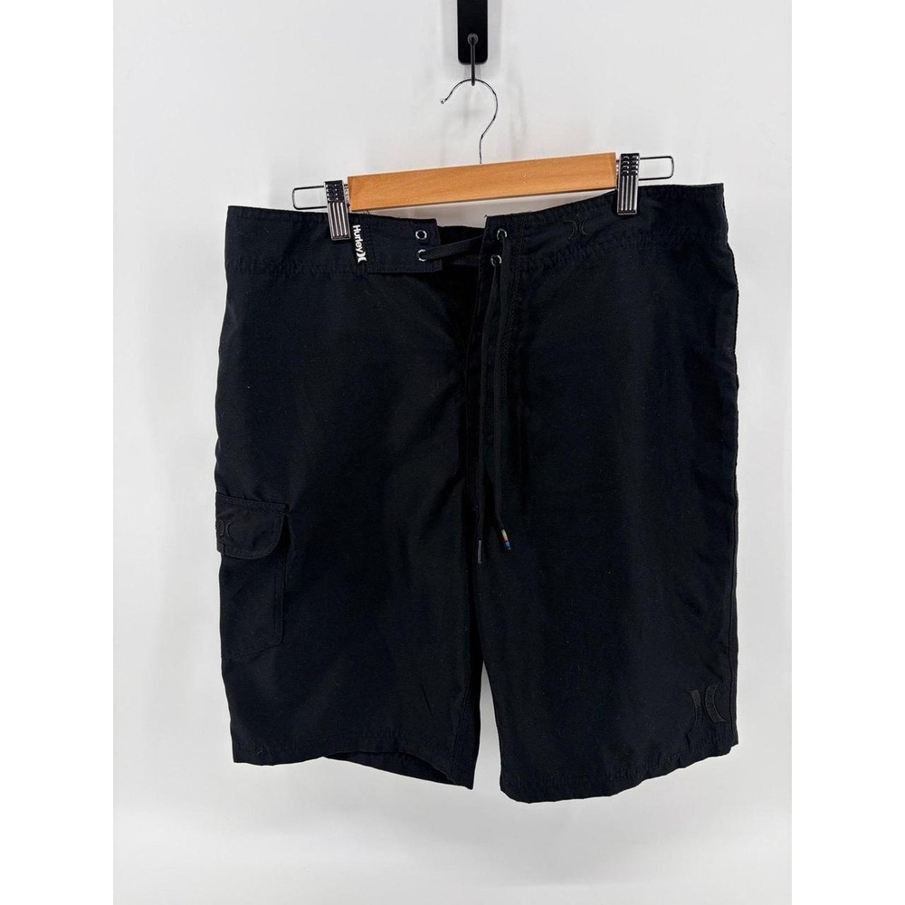 Hurley Logo Unlined Board Shorts Swim Trunks Black, Men's Size 33